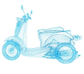 Image showing Vintage Retro Moped. 3d model