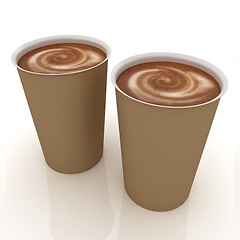 Image showing Hot drink in fast-food cap