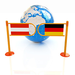 Image showing Three-dimensional image of the turnstile and flags of Germany an