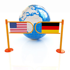 Image showing Three-dimensional image of the turnstile and flags of USA and Ge