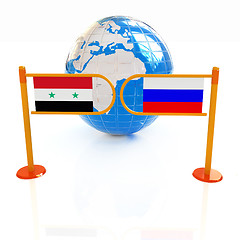 Image showing Three-dimensional image of the turnstile and flags of Russia and