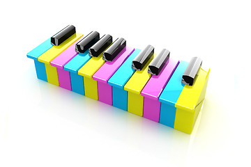 Image showing Colorfull piano keys