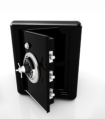 Image showing Security metal safe with empty space inside 