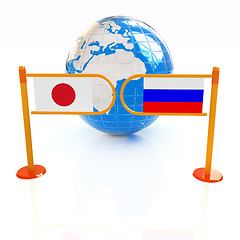 Image showing Three-dimensional image of the turnstile and flags of Japanese a