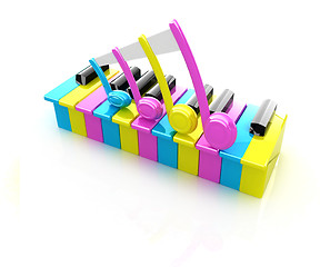 Image showing Colorfull piano keys