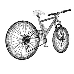 Image showing bicycle as a 3d wire frame object isolated