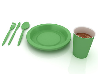 Image showing Fast-food disposable tableware