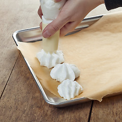 Image showing making meringue cookies