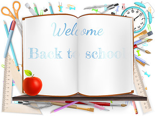 Image showing Welcome Back to school supplies. EPS 10