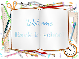 Image showing Welcome Back to school supplies. EPS 10