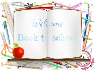 Image showing Welcome Back to school supplies. EPS 10