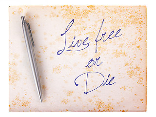 Image showing Old paper grunge background - Live free or die