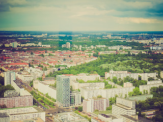 Image showing Retro look Berlin aerial view