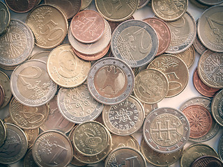 Image showing Retro look Euro coin