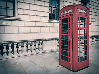 Image showing Retro look London telephone box