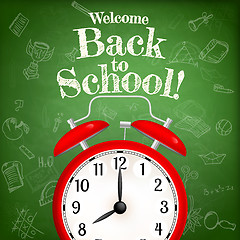 Image showing Back to school with alarm clock. EPS 10