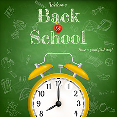 Image showing Back to school with alarm clock. EPS 10