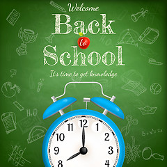 Image showing Back to school with alarm clock. EPS 10