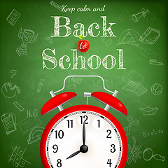 Image showing Back to school with alarm clock. EPS 10