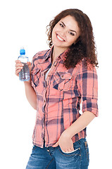 Image showing Girl with bottle of water