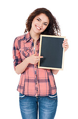 Image showing Girl with chalkboard