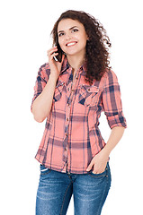 Image showing Girl with cell phone