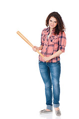 Image showing Girl with baseball bat