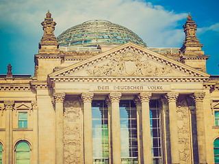 Image showing Retro look Reichstag Berlin