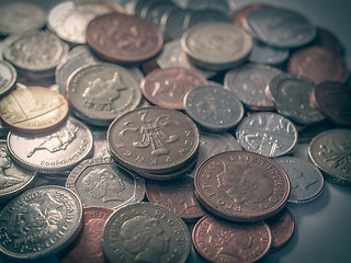 Image showing Retro look Pound coins