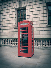 Image showing Retro look London telephone box