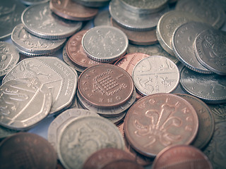 Image showing Retro look British pound coin