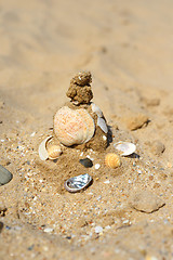 Image showing Sandcastle on the beach