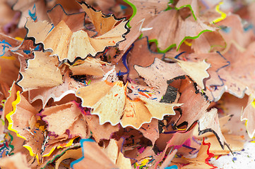 Image showing Texture shavings of colored pencils