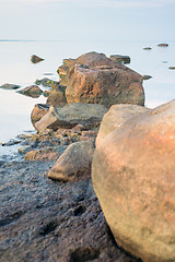 Image showing Beautiful landscape of rocks in The Baltic Sea