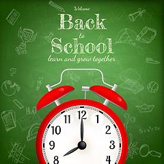 Image showing Back to school with alarm clock. EPS 10
