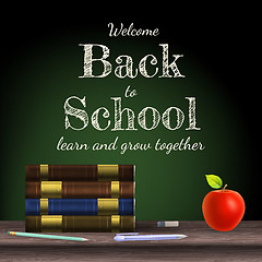 Image showing Back to school, school books. EPS 10