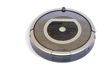 Image showing Robotics - the automated robot the vacuum cleaner on a white bac