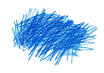 Image showing Hand drawn blue design element