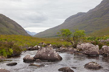 Image showing Landscape with waterfall in the mountains