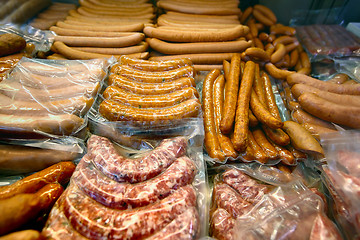 Image showing sausages in market