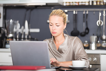 Image showing Business woman working from home.