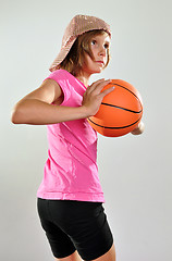 Image showing child playing basketball 