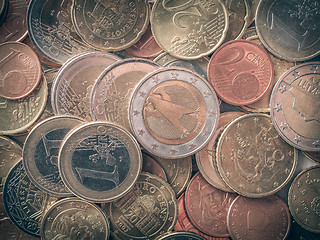 Image showing Retro look Euro coins