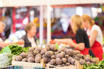 Image showing Farmers' market stall.