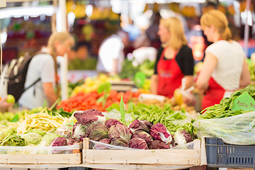 Image showing Farmers' market stall.