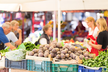 Image showing Farmers' market stall.