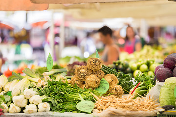 Image showing Farmers' market stall.