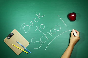 Image showing Green Back to School Themed Background Image