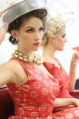 Image showing Female Friends Enjoying a day at a Hair Salon Together