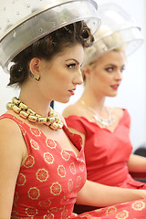 Image showing Female Friends Enjoying a day at a Hair Salon Together